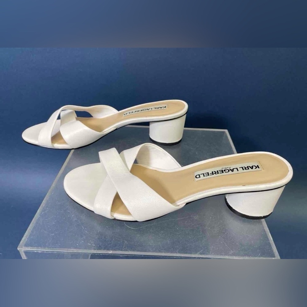 Karl Lagerfeld Women's White Sandal Heels